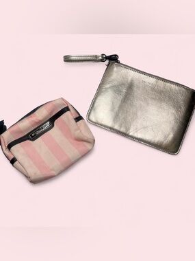 Vintage Victoria's Secret pink & gold makeup bags